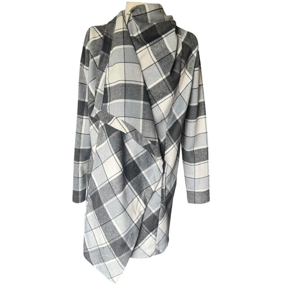 Matilda Jane Womens Wrap Gray Plaid Jacket Size XS (No Belt) Shacket Country